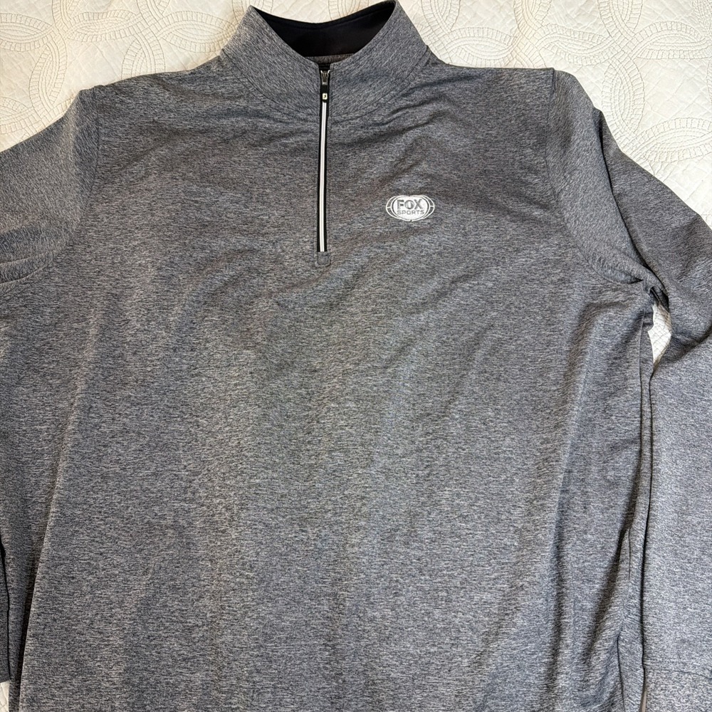 Footjoy Men's Large FOX‎ SPORTS Embroidered 1/4 Zip Performance Pullover EUC